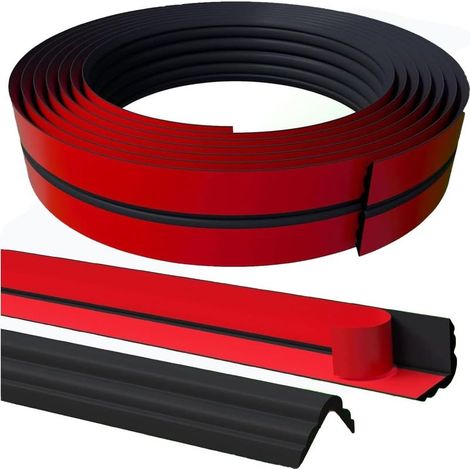 Moulures décoratives autocollantes - 3 m x 2 cm - Noir - Baguettes d'angle autocollantes - Moulure en stuc flexible - Quart de tige - Peel and Stick Wall Molding (1/5)