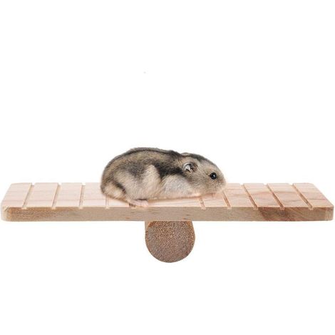 Balancelle En Bois Pour Rongeurs - Jouet À Ronger Et À Bouger Pour Hamsters Gerbilles Cochons D Inde Souriens - 19 X 7 X 4 Cm - 1 Pièce (1/5)