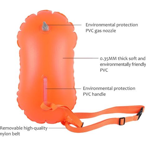 PVC-Schwimmboje, Sicherheitsboje, Doppelschleppboje, aufblasbare Schwimmboje, Tasche, Wassersport-Sicherheitstasche (1/5)
