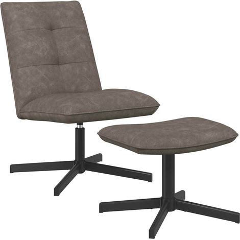 Sedia girevole con poggiapiedi Grigio Similpelle vidaXL (1/5)