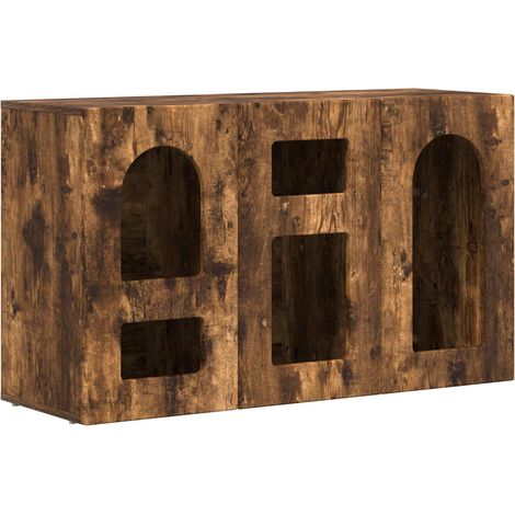 Maison La Vie - Buffet Salon Moderne - Meuble de rangement - Chêne fumé 100 x 35 x 59 cm Bois d'ingénierie bu3404