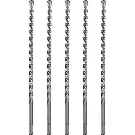 Jeu de forets 12x310mm 5 pces Jeu de forets à marteau Foret à béton avec 4 pointes en carbure Perçage rapide et précis dans le béton Accessoires Marteau perforateur Foret à pierre (1/5)