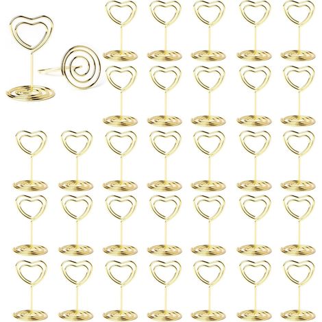 30 Pièces Porte Nom Table, porte photo pince, porte photo sur pied, Porte Cartes de Table pour Mariages, Porte Numero de Table, pour Mariage Noël le Banquet de Fête Saint Valentin (1/5)