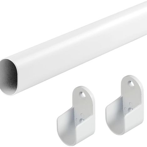 Tringle à vêtements pour armoire - Ovale - 25 mm - Extensible - Avec 2 supports 42 à 70 cm (1/5)