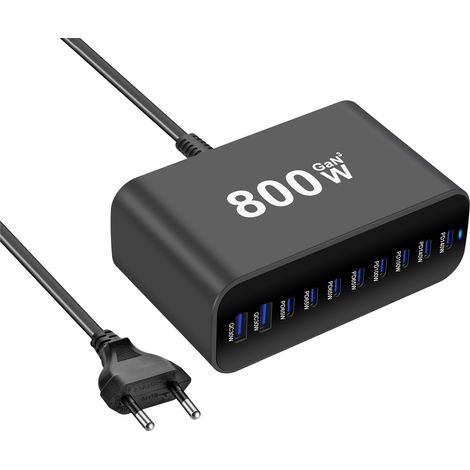 Adaptateur de chargeur multiport PD de bureau GaN 800 W(N151) (1/5)