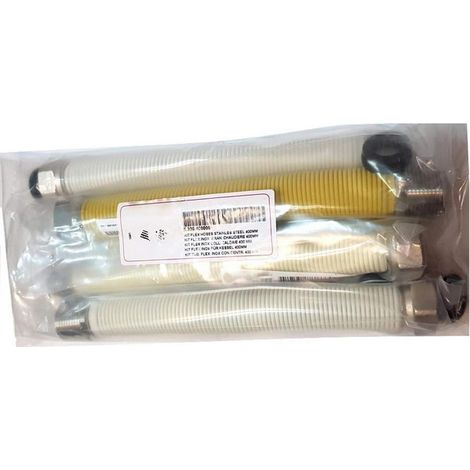 Juego de tubos flexibles Inox 400mm 1/2 3/4 gas