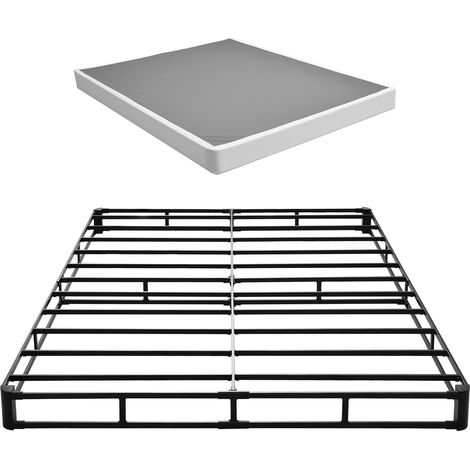 Mophorn Somier de 201 x 151,5 x 13 cm, estructura metálica duradera, base de cama con capacidad máxima de 1587,57 kg, tela desmontable y lavable, esquinas redondeadas, para hogares, hoteles (1/5)