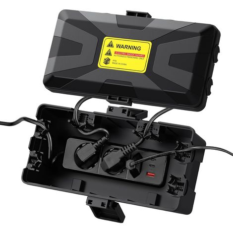 Boîte Électrique d'Extérieur Étanche IP54 - Protection Contre les Intempéries - pour Rallonges et Prises - Dimensions 24 x 11 x 9 cm (1/5)