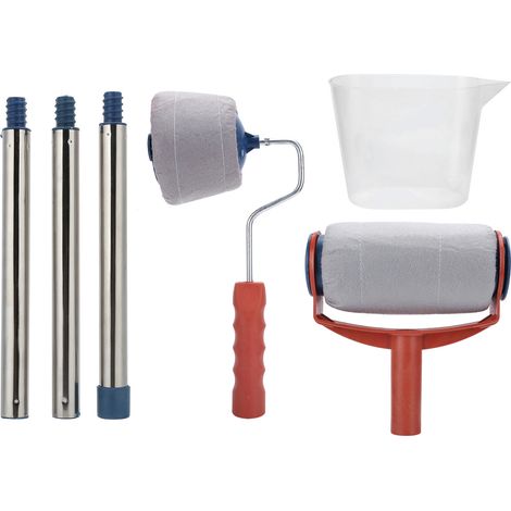 Kit de rouleau à peinture lavable en polypropylène pour murs, ensemble portatif avec bac et manche. (1/5)