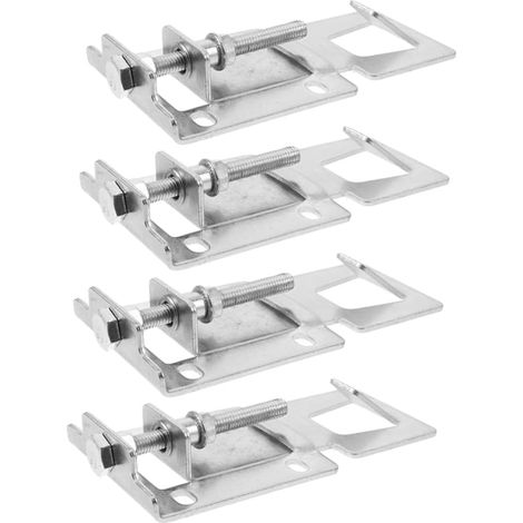2paires Crochet De Levage Pour Hotte Plaque De Suspension Réglable Support Métallique Fixation Pour Hotte De Cuisinière Outil De Montage (1/5)