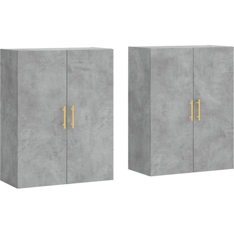 Maison Exclusive - Mobili a Parete 2 pz Grigio Cemento 69,5x34x90 cm