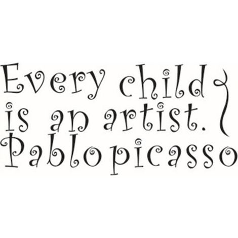 Autocollant vinyle Every Child is an Artist déco murale salon chambre noir 45x20 cm lot de 1