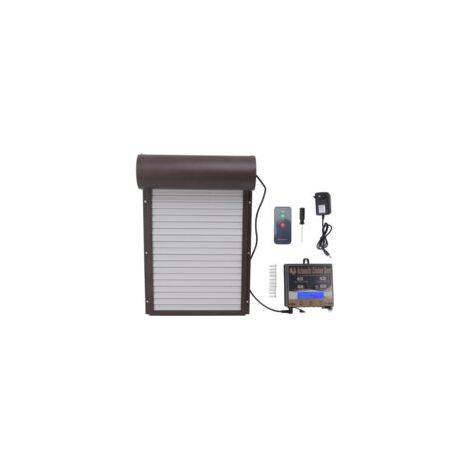 Porte poulailler automatique 3 en 1 Détection de lumière Minuterie à distance Tôle de fer et alliage d'aluminium Compatible avec poules et canards - 100-240V (1/5)