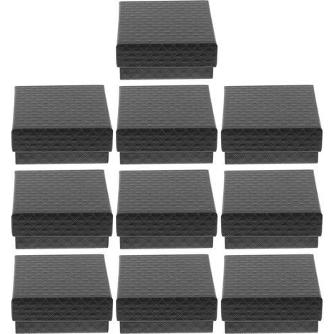 Set di 10 portagioie neri, con motivo a rombi, leggeri, in PVC. (1/5)