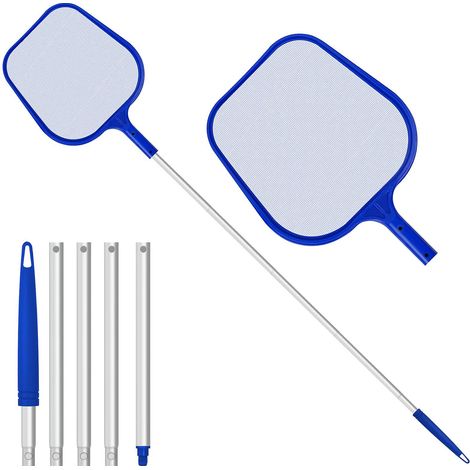 Épuisette de piscine, 120 cm, maille fine, nylon, pour ramasser feuilles, insectes et débris, compatible avec Bestway-AquaForge (1/5)