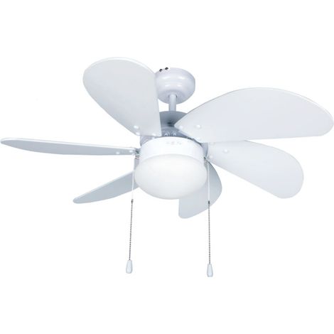 Ventilador techo Larde 2xE27 Ø82 6 aspas DC Blanco (1/4)