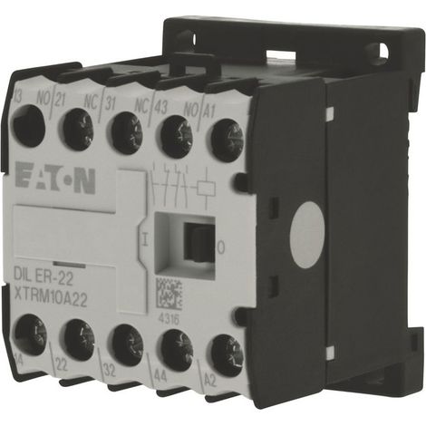 Eaton Contattore ausiliario, 24 V 50 Hz, NA = contatto normalmente aperto: 2 NA, NC = contatto normalmente chiuso: 2 NC, morsetti a vite, azionamento a corrente alternata, 010344