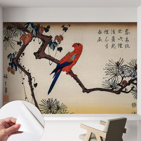 Tapete Selbstklebend - Fototapete mit Motiv - Wandtapete modern - Wanddeko Vogel auf einem Ast 152x104 cm (1/5)