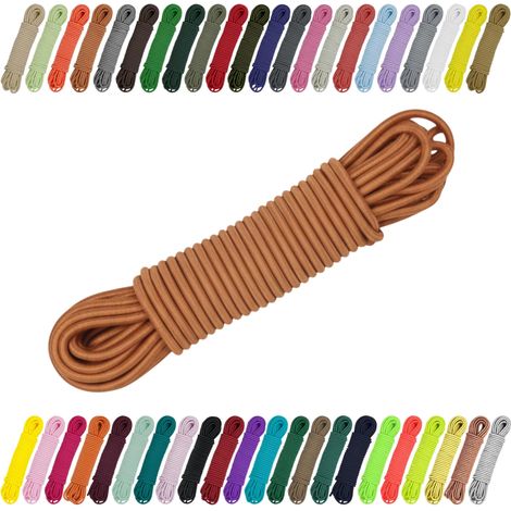 Cordon élastique en caoutchouc 2 mm, 3 mm pour couture, bricolage et extérieur – Caoutchouc rond, corde expansive, élastique rouge rouille, 2 mm x 10 m (1/5)