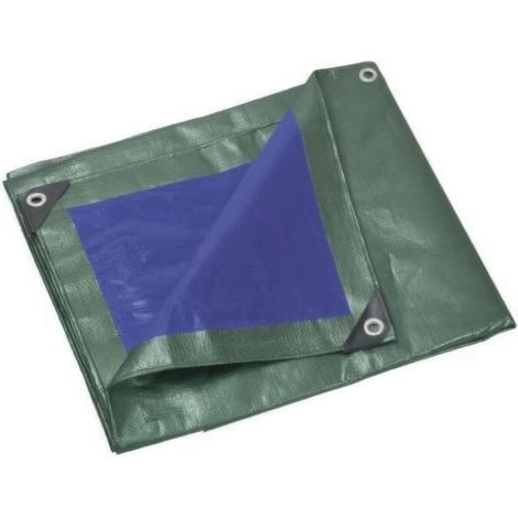 B�che � �illets en Poly�thyl�ne Vert et Bleu 10 x 12 m de 130 g Imperm�able et Lavable