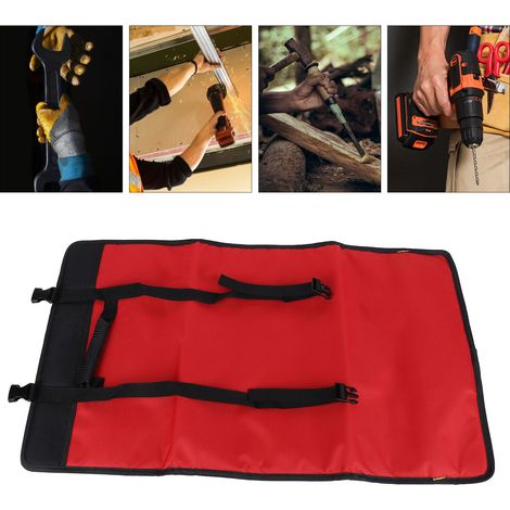108A-2 Multifunktionale Werkzeugtasche zum Aufrollen, Elektrikertasche, Tasche für Haushaltsgerätereparaturen, robuste Aufbewahrungstasche aus Canvas, Rot (1/5)