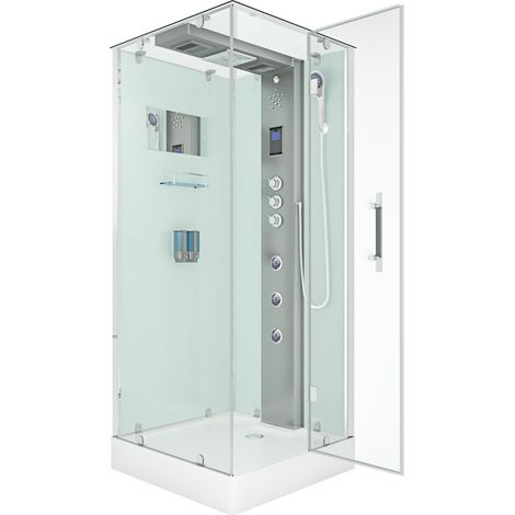 Duschkabine Komplettdusche Fertigdusche Dusche D38-10R1 90x90 cm ohne 2K Scheiben Versiegelung (1/5)