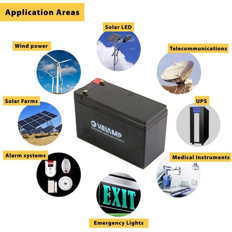 Batterie plomb rechargeable 6V 1,3Ah avec connexions Faston F1 - VELAMP - 23720