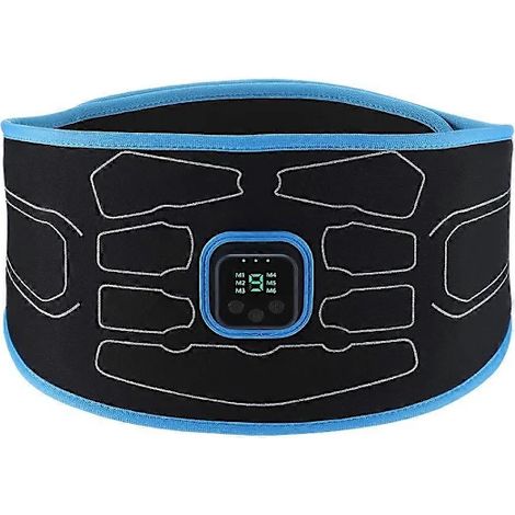 EMS-Gerät zur Bauchmuskelstimulation – Intelligenter Fitnessgürtel zur Körperformung (Blau) – AquaForge