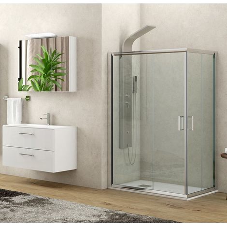Box doccia 120x70 alto 180 cm vetro trasparente K410 kamalu