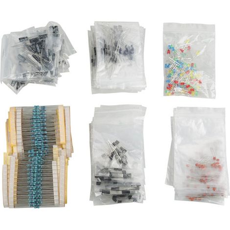 Electronic Components Set LED Diodes Transistor Electrolytic Capacitors Resistors Kit