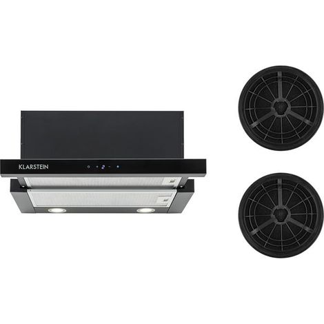 Vinea Dunstabzugshaube Umluftset 60cm 610m³/h Aktivkohlefilter schwarz