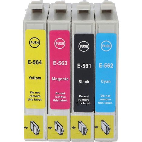 4er-Pack Tintenpatronen, farbecht, gleichmäßige Ausgabe, hohe Kapazität, Schwarz/CMY, Kombipackung für Drucker