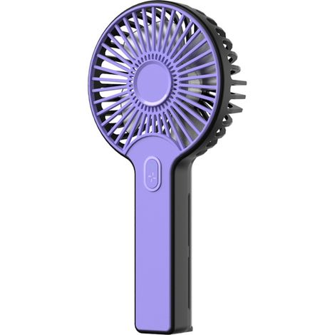 USB-Lade-Mini-Tischventilator, tragbarer kleiner Handventilator, wiederaufladbar für Outdoor-Reisen, zusammenklappbarer Ventilator (Farbe: Lila, Größe: 190 x 93 x 36 mm)