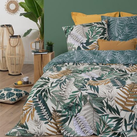 Housse de couette 240x260 Tropik + 2 taies 100% coton 57 fils (1/4)