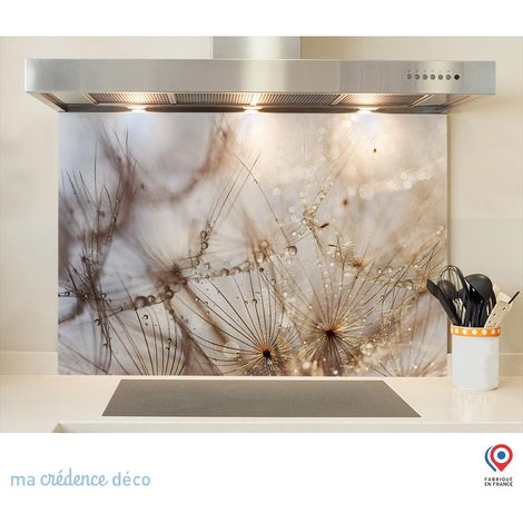 Fond de hotte : Pissenlits abstraits - Verre trempé - 90 cm - 60 cm (1/5)