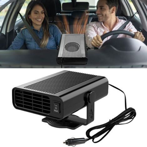 Autoheizung, 12V 150W Schnellheiz-Windschutzscheibenentfeuchter und -Entfroster, 2-in-1 tragbarer Heiz- und Kühlventilator, 360° drehbare Heizung mit Stecker für Zigarettenanzünder (schwarz) (1/4)