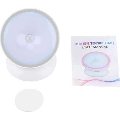 Lampe à détecteur de mouvement 360° à induction corporelle pour escalier, veilleuse grise lumière blanche (1/5)