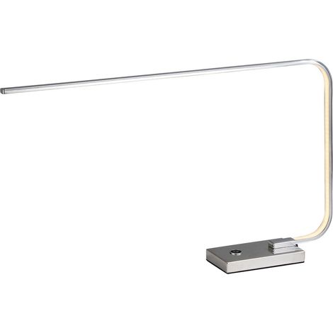 Lampe de table LED en métal chromé, luminaire de chevet pour salon, bureau et chambre, IP20 - PANGIVO (1/2)