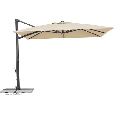 Schneider Ampelschirm Rhodos Smart natur 300 x 300 cm inkl. Sonnenschirmhülle Ampelschirm (1/5)
