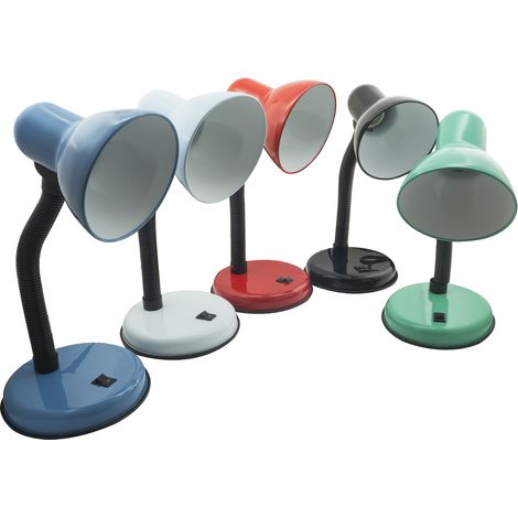Lampada Scrivania Colorata Attacco E27 Luce Tavolo Orientabile Corpo Flessibile (1/5)