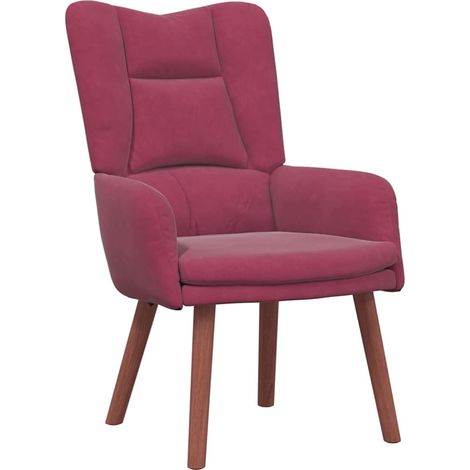 Fauteuil de Salon,Chaise,Fauteuil relaxant Rouge bordeaux 63 x 67 x 94 cm Velours CFW539180 (1/5)