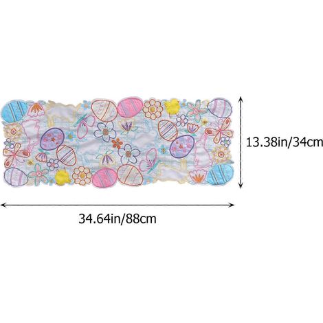 Set de table de Pâques lapin, 1 pièce, lin multicolore (1/4)