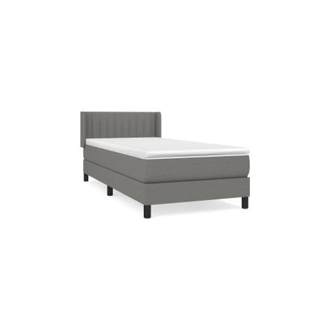 Sommier à lattes de lit et matelas Gris foncé 90x190 Tissu (1/5)