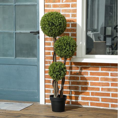 Pianta artificiale di bosso 115 cm in vaso, verde OKMYHOME (1/5)