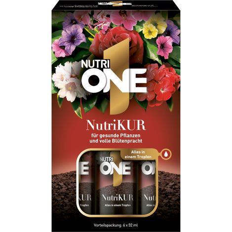 NutriOne NutriKUR Vorteilspack 6x 32 ml - anwendungsfertiger Dünger für Zimmerpflanzen (1/5)