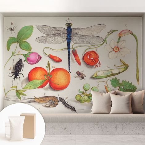 Papier peint intissé décoratif pour salon chambre et cuisine Facile à poser avec colle Illustration naturaliste 208x146 cm (1/5)
