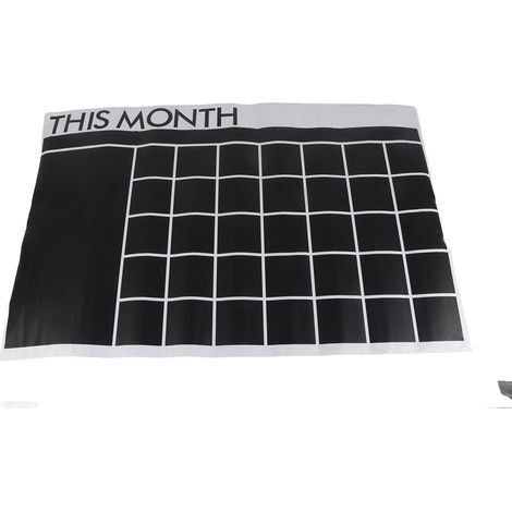 Tableau mural adhésif DIY en PVC, calendrier ardoise autocollant blanc pour salle de classe et maison, modèle noir (1/4)