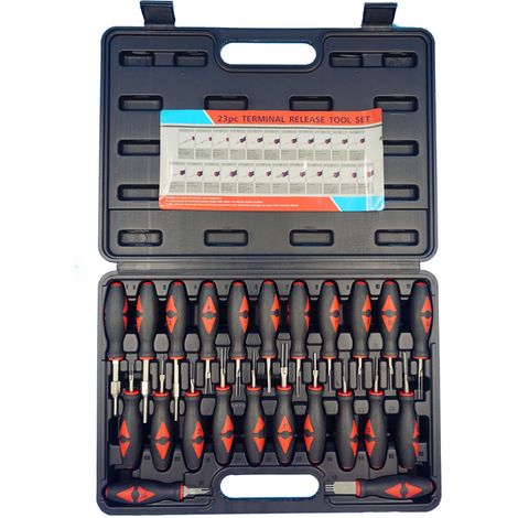 Kit de 23 outils de démontage de bornes en acier inoxydable pour la réparation automobile et le démontage de composants électroniques. (1/5)