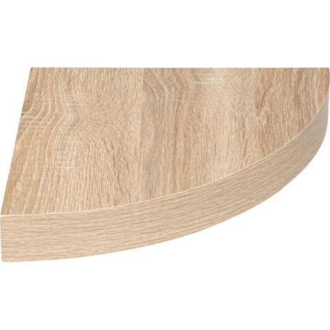5Five Simply Smart – Étagère d'angle murale 25cm – Panneaux agglomérés chêne naturel – Fixation murale – Charge max 3kg – Dimensions L. 25 x l. 25 x H. 3,8cm