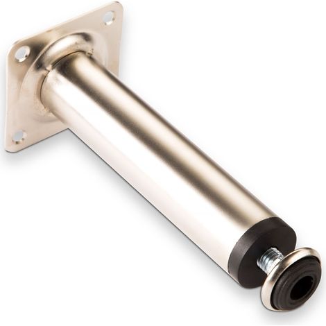 Möbelfuß 150 mm mit Höhenverstellung + 10 mm Edelstahloptik matt